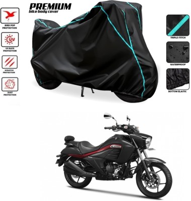 MADAFIYA Waterproof Two Wheeler Cover for TVS(Intruder, Black, Blue)