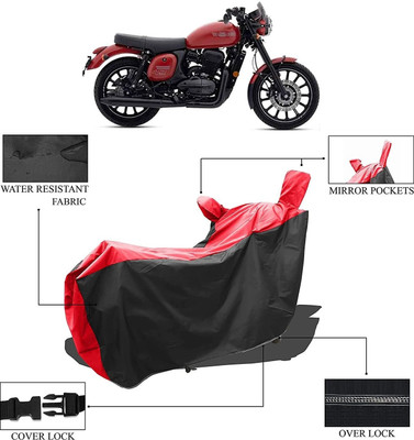 SK AUTO Waterproof Two Wheeler Cover for JAWA(42, Black, Red)
