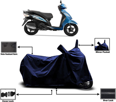 Amexride Two Wheeler Cover for TVS(Wego BS6, Blue)