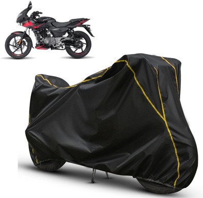 SThanaveX Waterproof Two Wheeler Cover for Bajaj(Pulsar 220 DTS-i, Black, Yellow)