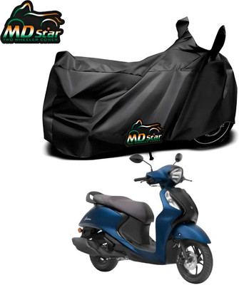 Mdstar Waterproof Two Wheeler Cover for Yamaha(Fascino 125, Black)