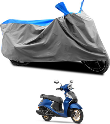 CODOKI Waterproof Two Wheeler Cover for Yamaha(Fascino 125 FI, Grey, Blue)