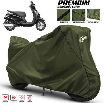 SThanaveX Waterproof Two Wheeler Cover for Suzuki(New Access 125, Green, Black)