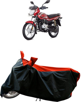 KEDIT Two Wheeler Cover for Bajaj(Platina 100, Red, Black)