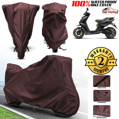 Car Styling Waterproof Two Wheeler Cover for Ather(450 X, Maroon, Black)