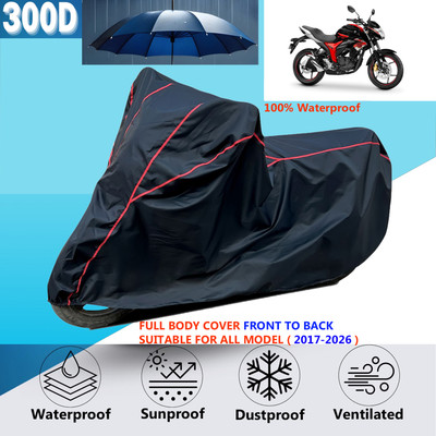 AutoGalaxy Waterproof Two Wheeler Cover for Suzuki(Gixxer, Black, Red)