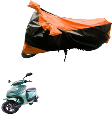 Mdstar Waterproof Two Wheeler Cover for Mahindra(Kine, Black, Orange)