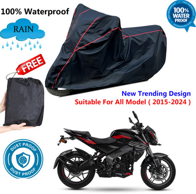 AutoGalaxy Waterproof Two Wheeler Cover for Bajaj(Pulsar NS200, Black, Red)