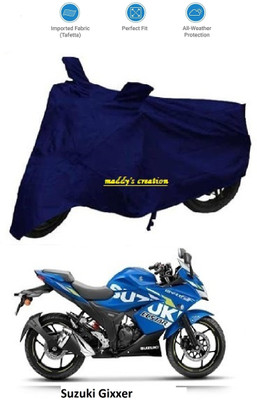maddy's creation Waterproof Two Wheeler Cover for Suzuki(Gixxer, Blue)