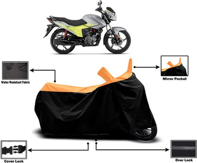 Amexride Two Wheeler Cover for Hero(Glamour Blaze, Orange)