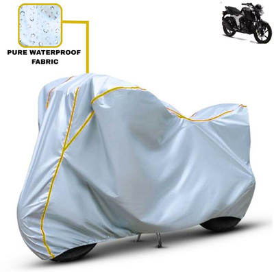 Delphinium Waterproof Two Wheeler Cover for TVS(Apache RTR 160, Silver)