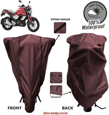 MADAFIYA Two Wheeler Cover for Yamaha(FZ S V3.0 FI, Maroon, Black)