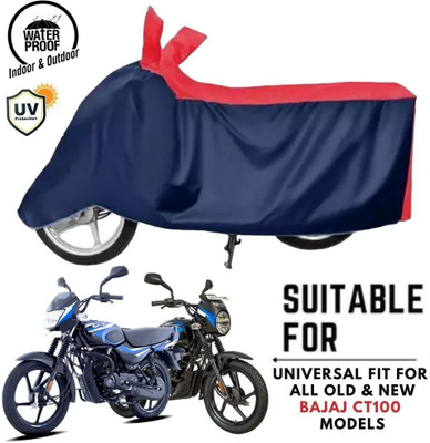 ZAQE Waterproof Two Wheeler Cover for Bajaj(CT110, Blue, Red)