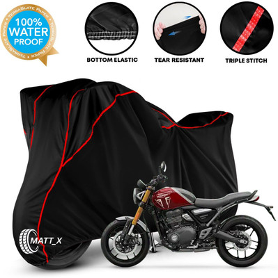 MATT_X Waterproof Two Wheeler Cover for Triumph(Speed Twin, Black, Red)