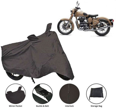 Lakshmina Enterprises Waterproof Two Wheeler Cover for Royal Enfield(Classic 500, Black)