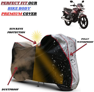 Delphinium Waterproof Two Wheeler Cover for TVS(Sport, Black, Silver)