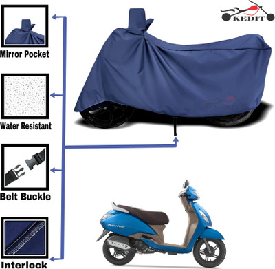 KEDIT Two Wheeler Cover for TVS(Jupiter Grande, Blue)