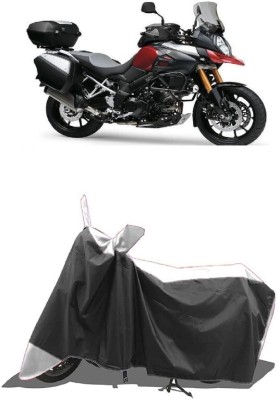 SUGASHRI Waterproof Two Wheeler Cover for Suzuki(V Strom 1000, White, Black)