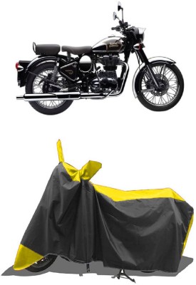 SUGASHRI Waterproof Two Wheeler Cover for Royal Enfield(Classic Chrome, Yellow, Black)