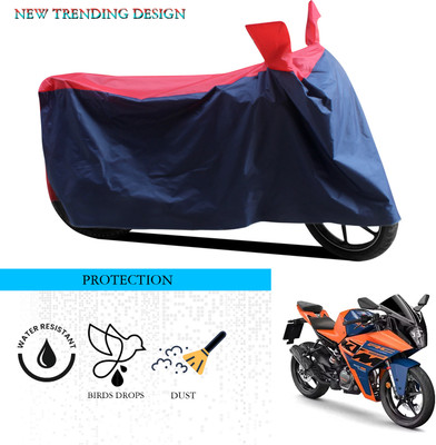 ANTHUB Waterproof Two Wheeler Cover for KTM(RC125, Black, Red)