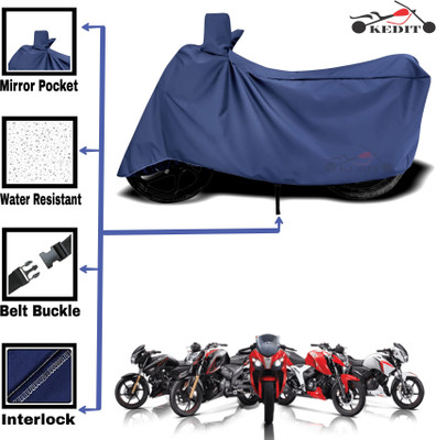 AASHTIK MART Two Wheeler Cover for TVS(Apache, Blue)