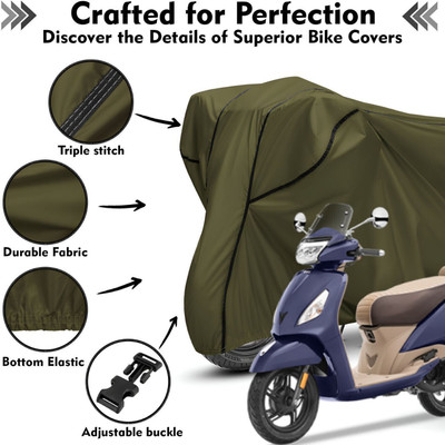 Shiv Kanha Waterproof Two Wheeler Cover for TVS(Jupiter, Green, Black)