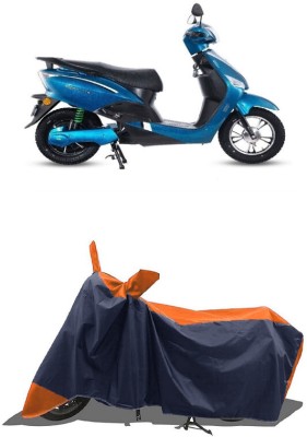 SUGASHRI Waterproof Two Wheeler Cover for Hero(Electric Optima Plus BS6, Orange, Blue)