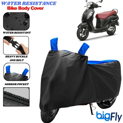 BigFly Two Wheeler Cover for Suzuki(New Access 125, Black, Blue)