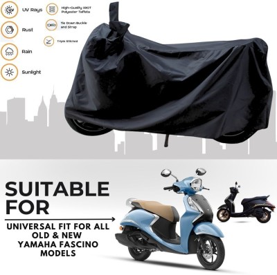 MADAFIYA Two Wheeler Cover for Yamaha(Fascino 125 BS6, Black)