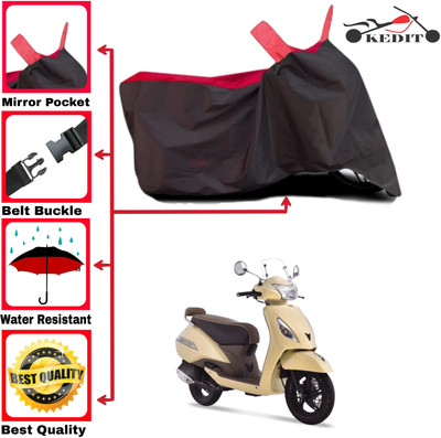 KEDIT Two Wheeler Cover for TVS(Jupiter classic, Red, Black)