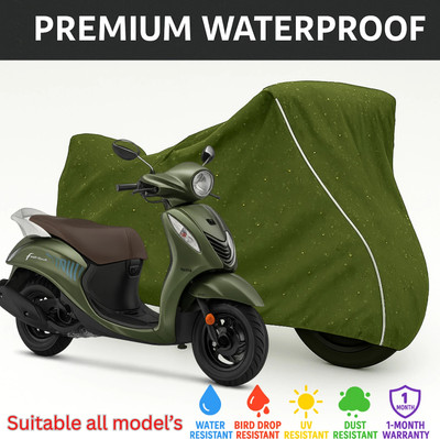 pocket bazar Waterproof Two Wheeler Cover for Yamaha(Fascino, Green, White)