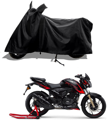 GROFATIK Two Wheeler Cover for TVS(Apache RTR 200 Fi E100, Black)
