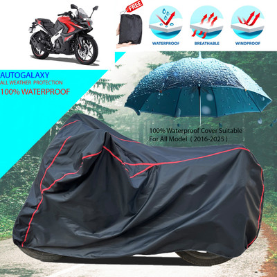 AutoGalaxy Waterproof Two Wheeler Cover for Bajaj(Pulsar RS200 BS6, Black)