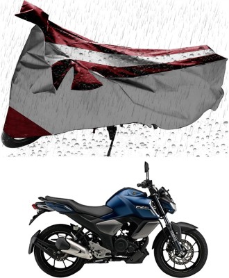 Furious3D Two Wheeler Cover for Yamaha(FZ S FI New, Maroon, Silver)