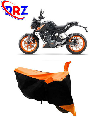 RRZ Waterproof Two Wheeler Cover for KTM(200 Duke, Black, Orange)