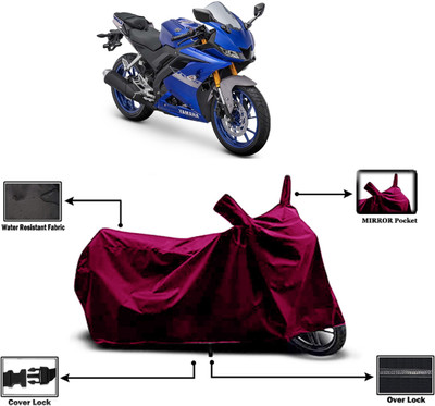 Amexride Two Wheeler Cover for Yamaha(YZF-R15 V3 BS6, Maroon)
