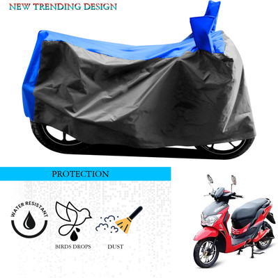 ANTHUB Waterproof Two Wheeler Cover for Hero(Electric Dash, Grey, Blue)