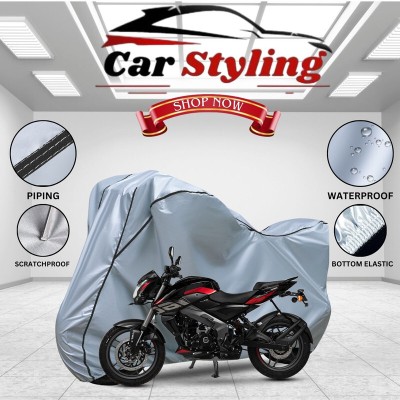 Car Styling Waterproof Two Wheeler Cover for Bajaj(Pulsar NS 160, Silver, Black)