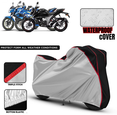 xodi Waterproof Two Wheeler Cover for Suzuki(Gixxer, Silver, Black, Red)