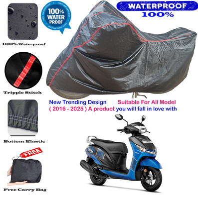 AutoGalaxy Waterproof Two Wheeler Cover for Yamaha(Alpha, Black, Red)