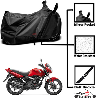 KEDIT Two Wheeler Cover for Honda(Unicorn Dazzler, Black)