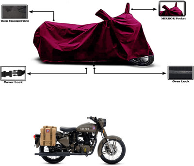 Amexride Two Wheeler Cover for Royal Enfield(Classic 500, Maroon)