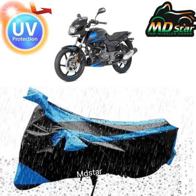 Mdstar Waterproof Two Wheeler Cover for Bajaj(Pulsar 125, Blue, Black)
