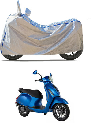 CODOKI Waterproof Two Wheeler Cover for Bajaj(Chetak, Silver)