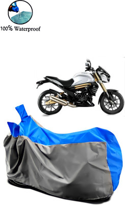 Autofly Waterproof Two Wheeler Cover for Mahindra(Mojo, Grey, Blue)