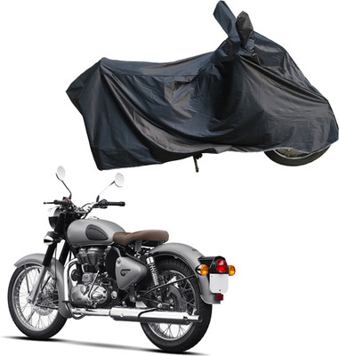 RiderShine Two Wheeler Cover for Royal Enfield(Classic 350 Signals, Black)
