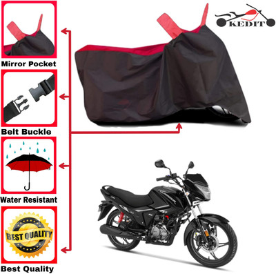 KEDIT Two Wheeler Cover for Hero(Glamour i3s, Red, Black)