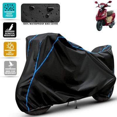 Amikan Waterproof Two Wheeler Cover for TVS(Scooty Zest 110, Black, Blue)