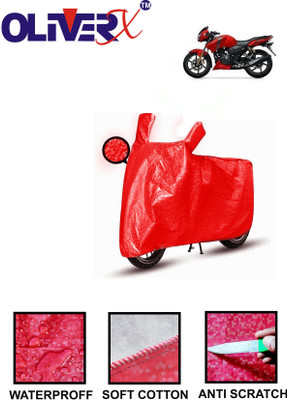 OliverX Waterproof Two Wheeler Cover for TVS(Apache RTR 160, Red)