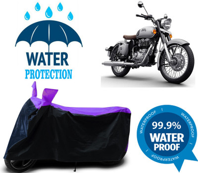 Mdstar Waterproof Two Wheeler Cover for Royal Enfield(Classic Chrome, Multicolor)